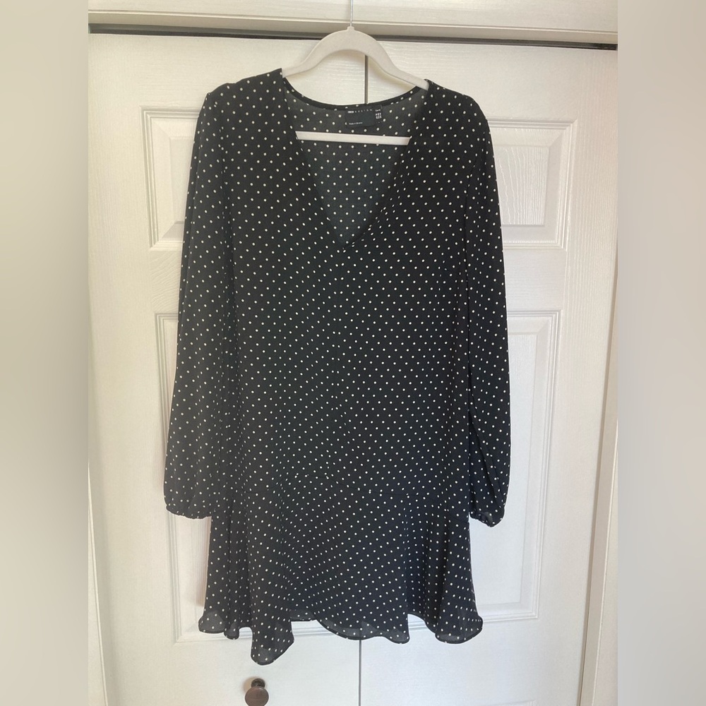 black and white polka dot dress. Size 14